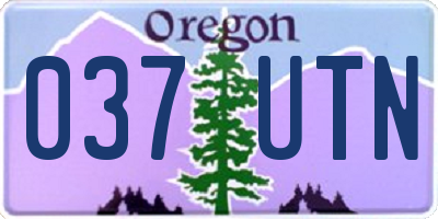 OR license plate 037UTN