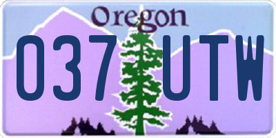OR license plate 037UTW