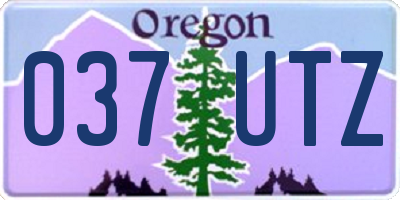 OR license plate 037UTZ