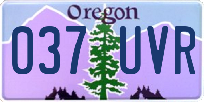 OR license plate 037UVR