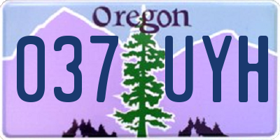 OR license plate 037UYH