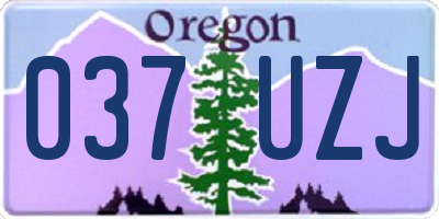 OR license plate 037UZJ