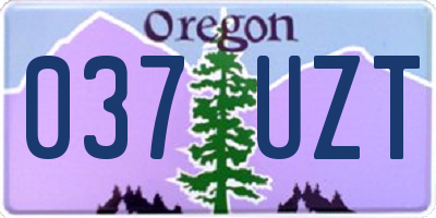 OR license plate 037UZT