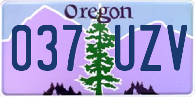 OR license plate 037UZV