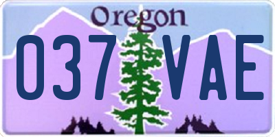 OR license plate 037VAE