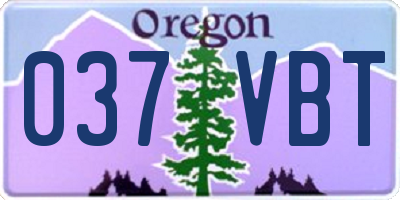 OR license plate 037VBT