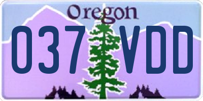 OR license plate 037VDD