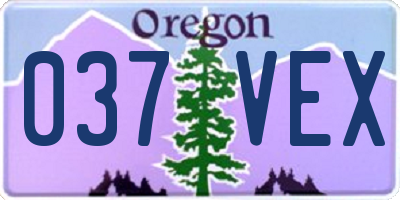 OR license plate 037VEX
