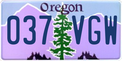 OR license plate 037VGW