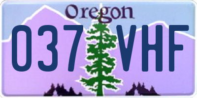 OR license plate 037VHF
