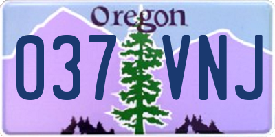 OR license plate 037VNJ