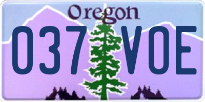 OR license plate 037VOE