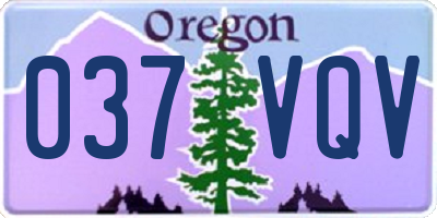 OR license plate 037VQV