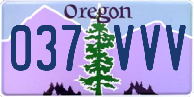 OR license plate 037VVV