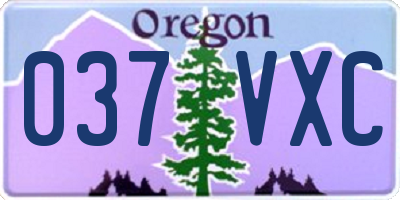 OR license plate 037VXC