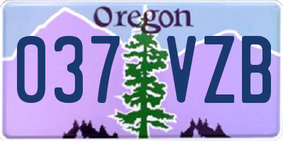 OR license plate 037VZB
