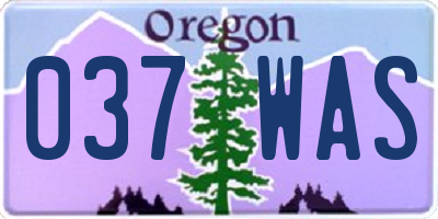 OR license plate 037WAS