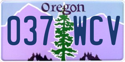 OR license plate 037WCV