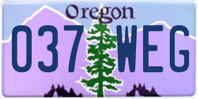 OR license plate 037WEG