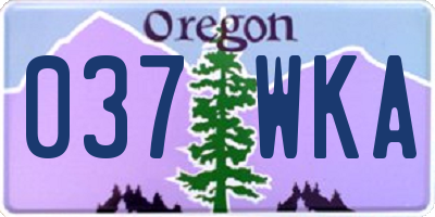 OR license plate 037WKA