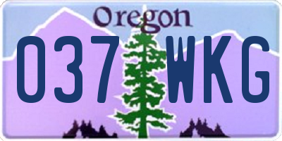 OR license plate 037WKG