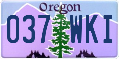OR license plate 037WKI