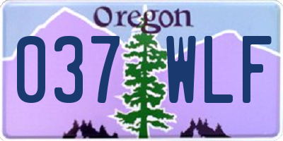 OR license plate 037WLF