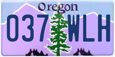 OR license plate 037WLH