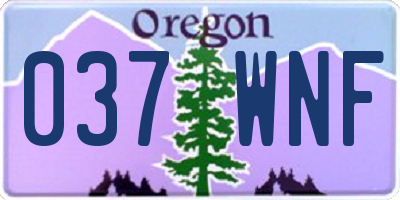 OR license plate 037WNF
