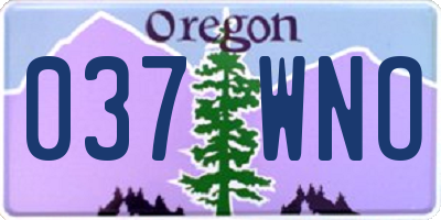 OR license plate 037WNO