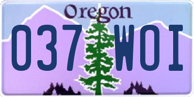OR license plate 037WOI