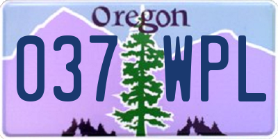 OR license plate 037WPL