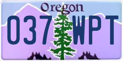 OR license plate 037WPT
