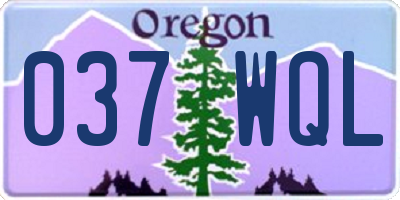 OR license plate 037WQL