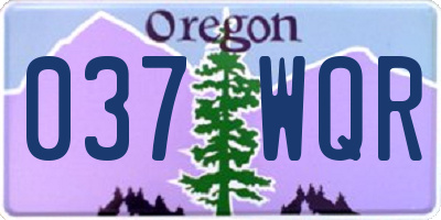 OR license plate 037WQR