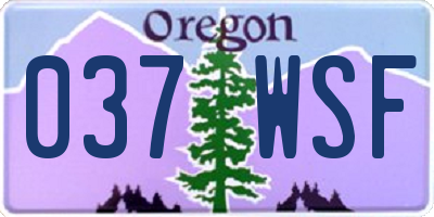 OR license plate 037WSF
