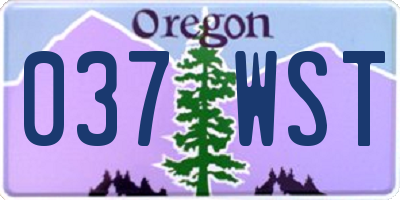 OR license plate 037WST