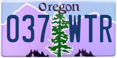 OR license plate 037WTR