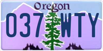 OR license plate 037WTY