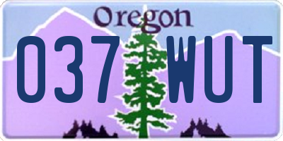 OR license plate 037WUT