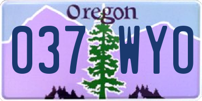OR license plate 037WYO