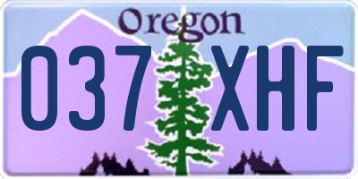 OR license plate 037XHF