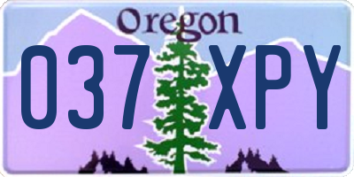 OR license plate 037XPY