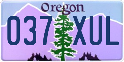 OR license plate 037XUL
