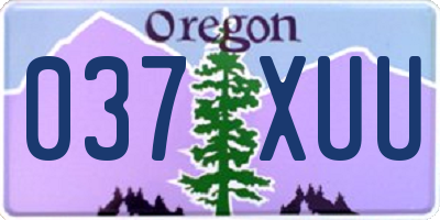 OR license plate 037XUU