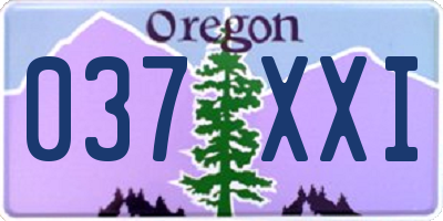 OR license plate 037XXI