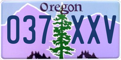 OR license plate 037XXV