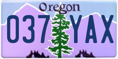 OR license plate 037YAX