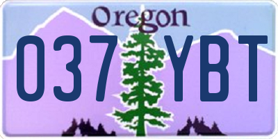 OR license plate 037YBT
