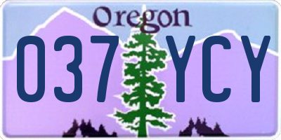 OR license plate 037YCY